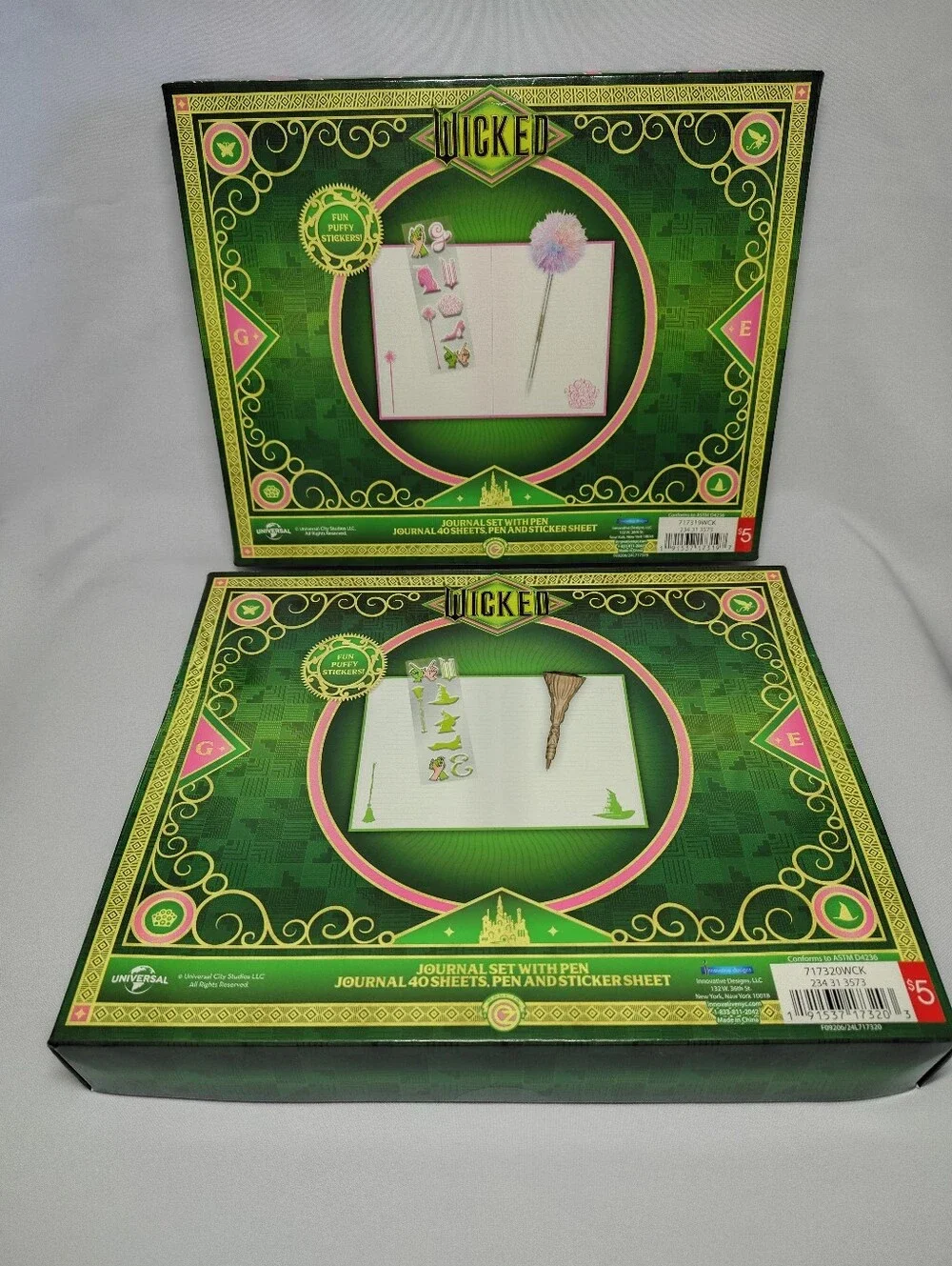 2 SETS Wicked Movie Stationary Elphaba & Glinda Journal Set Pen & Sticker Target